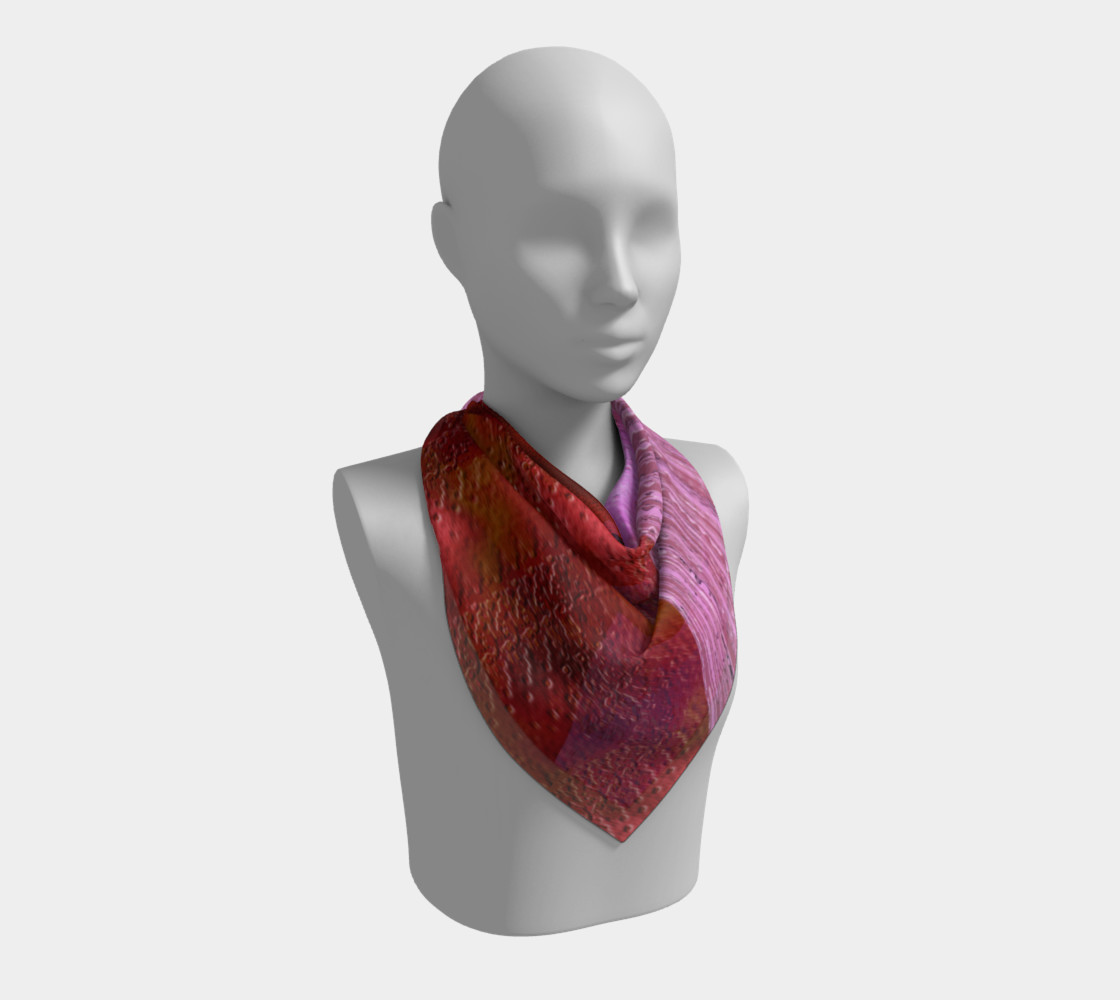 Pink and Red Clash Square Scarf thumbnail #3