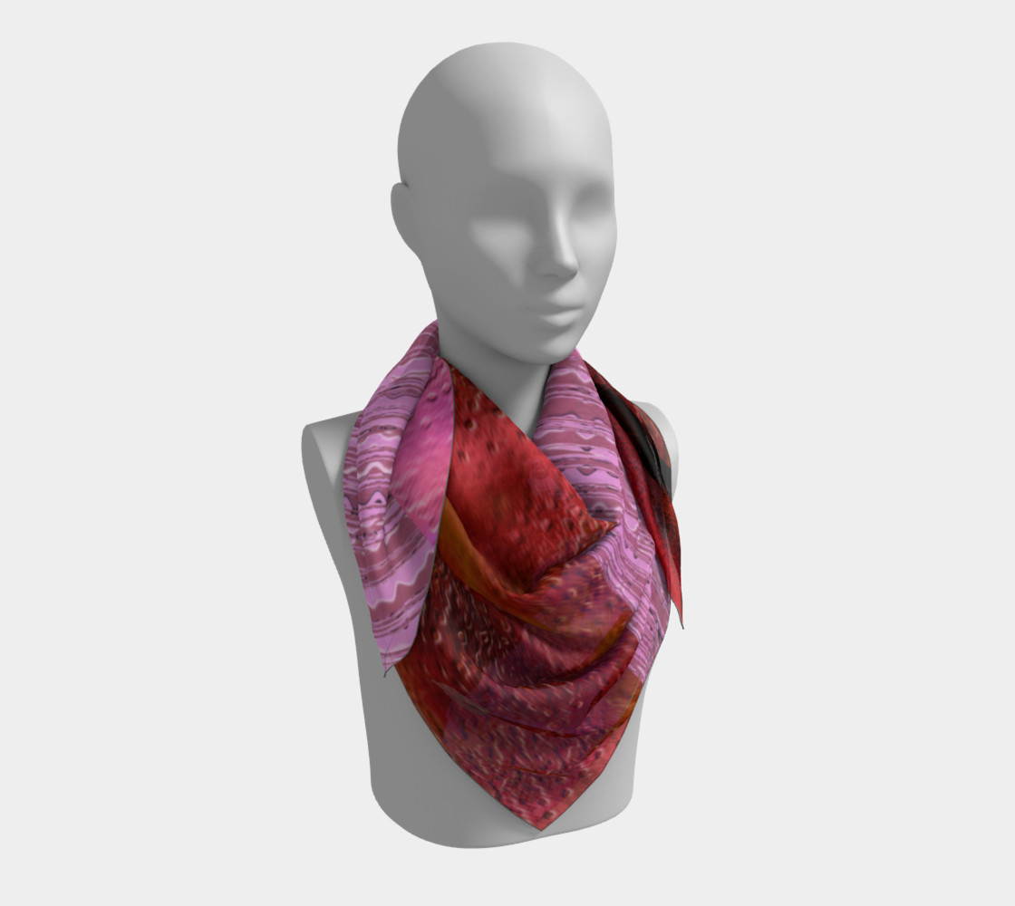 Pink and Red Clash Square Scarf 3D preview