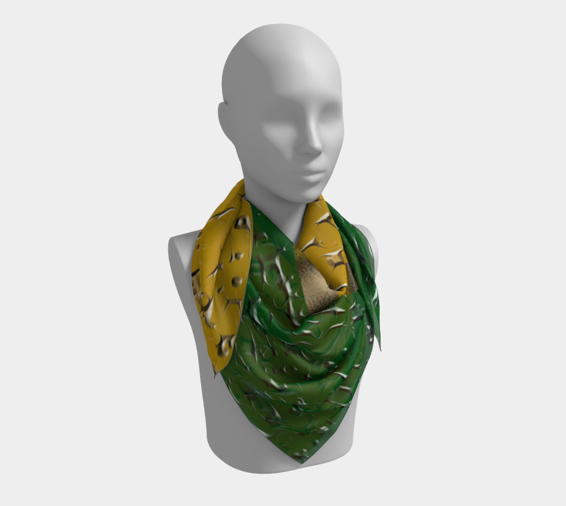 Orange and Green Melting Pot Square Scarf 3D preview