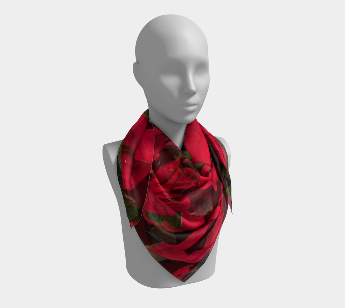 Poinsettia Christmas Scarf 3D preview