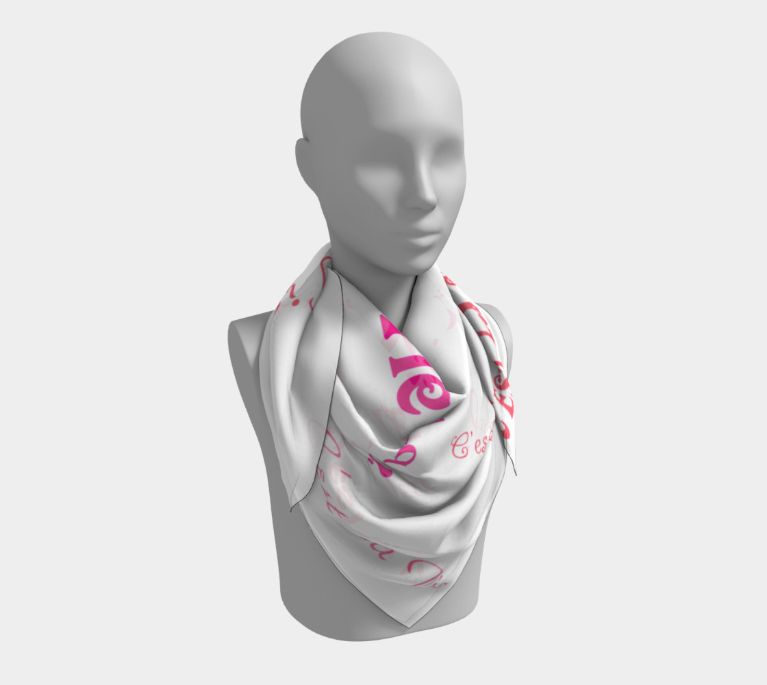 Fuchsia C'est la Vie Square Scarf preview #3