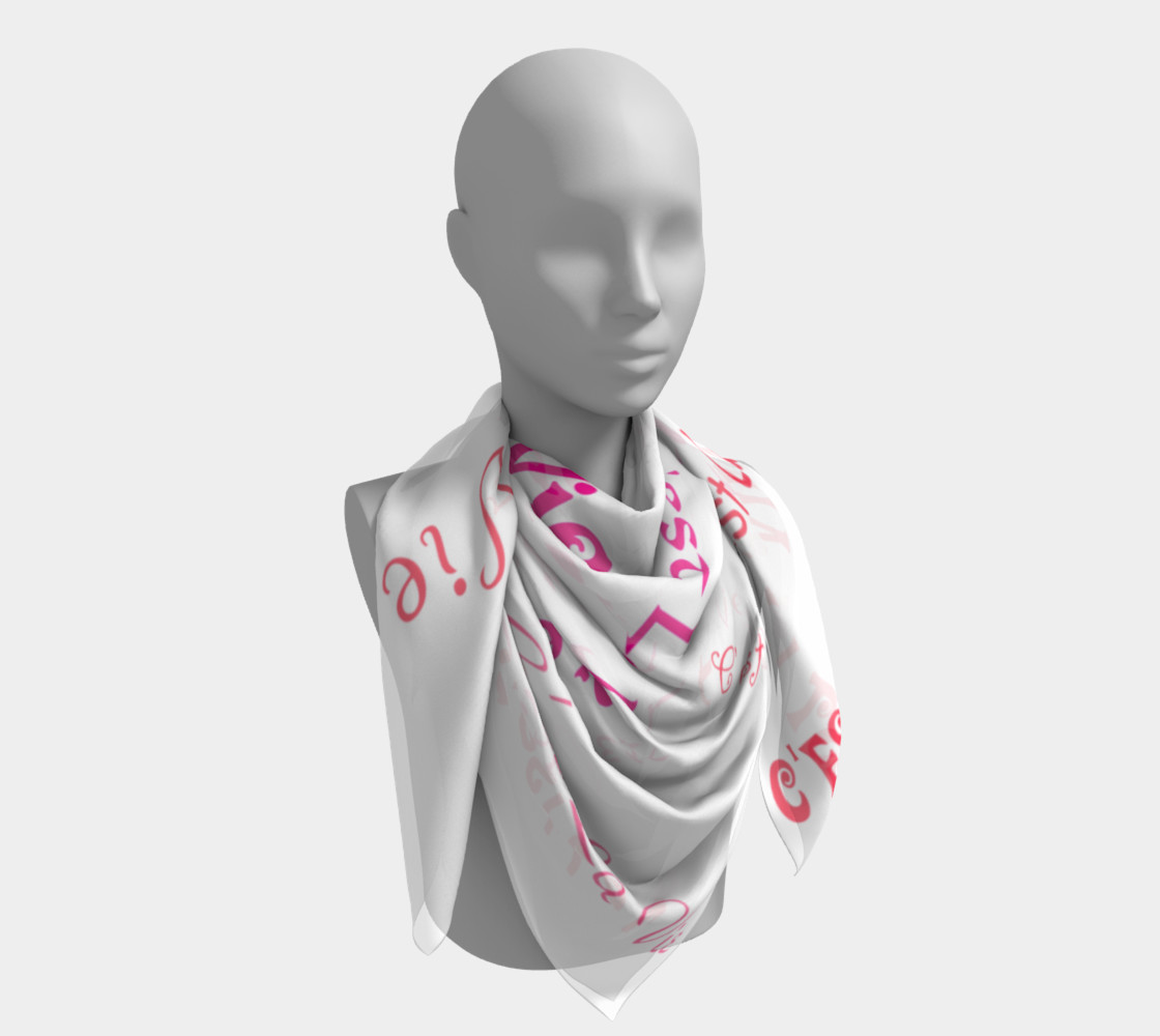 Fuchsia C'est la Vie Square Scarf preview #4