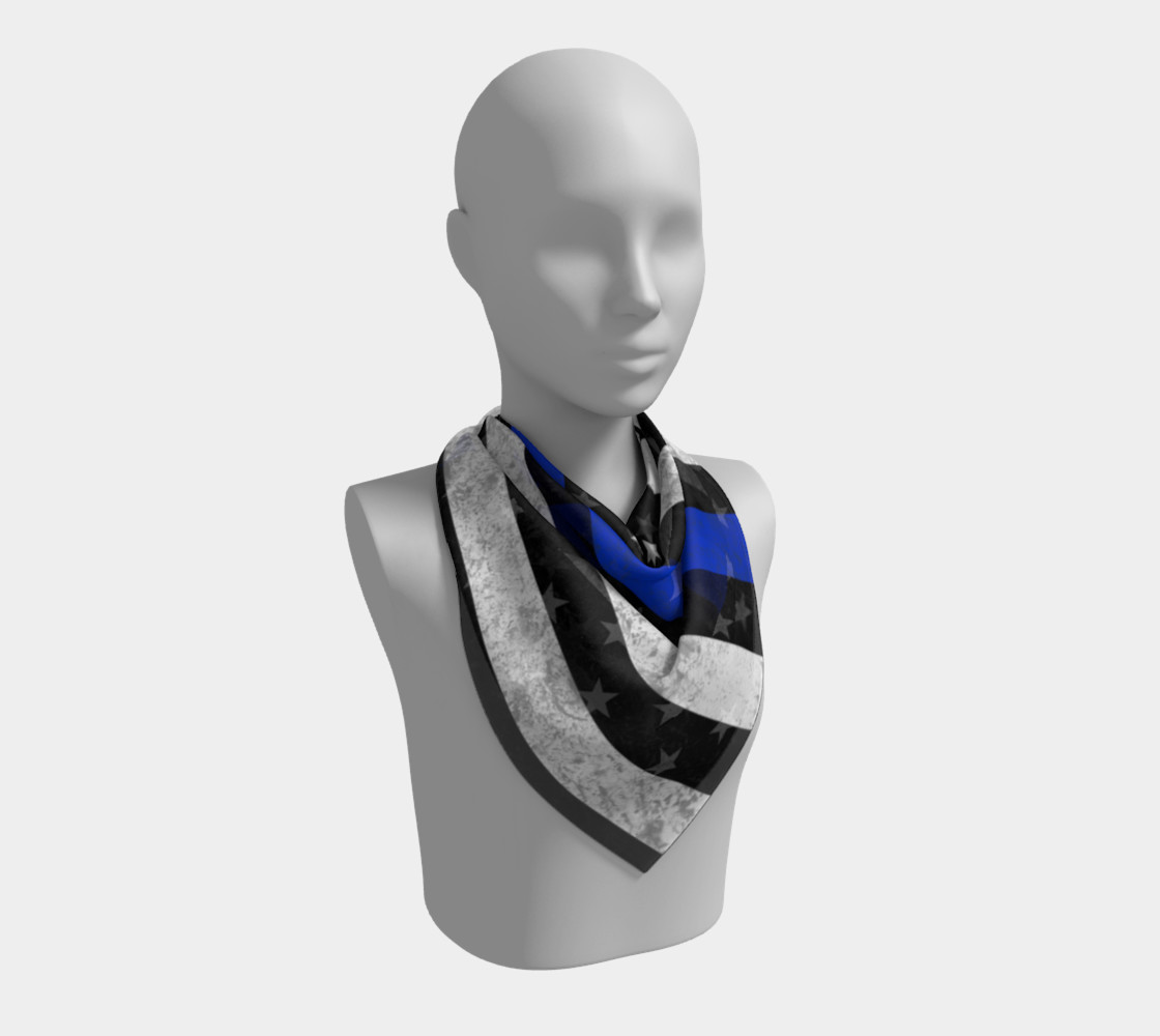 Thin Blue Line Flag Square Scarf preview #2