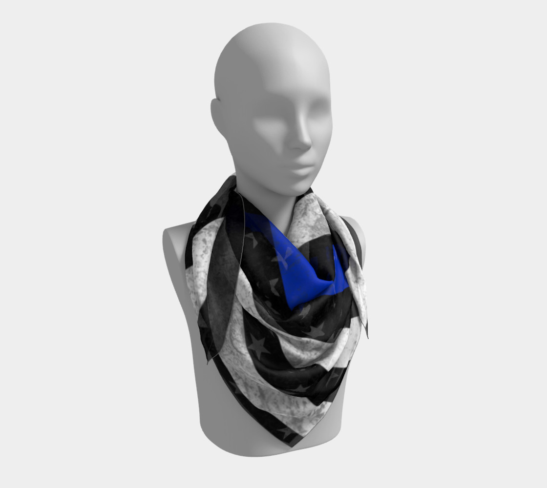 Thin Blue Line Flag Square Scarf preview #3