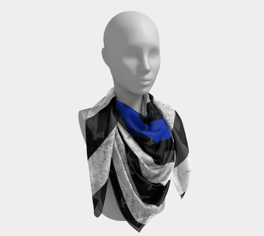 Thin Blue Line Flag Square Scarf preview #4