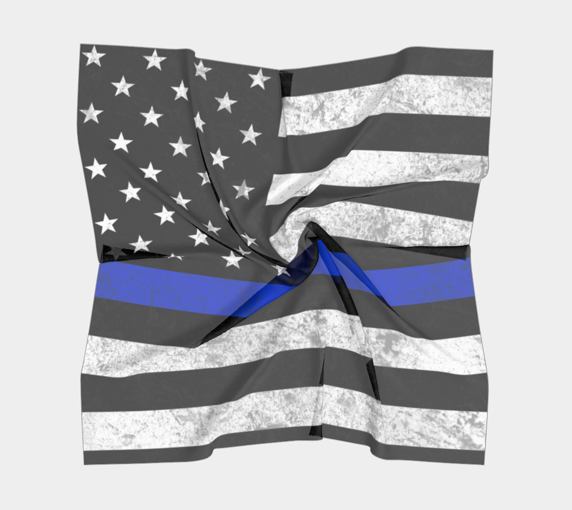 Thin Blue Line Flag Square Scarf preview #5