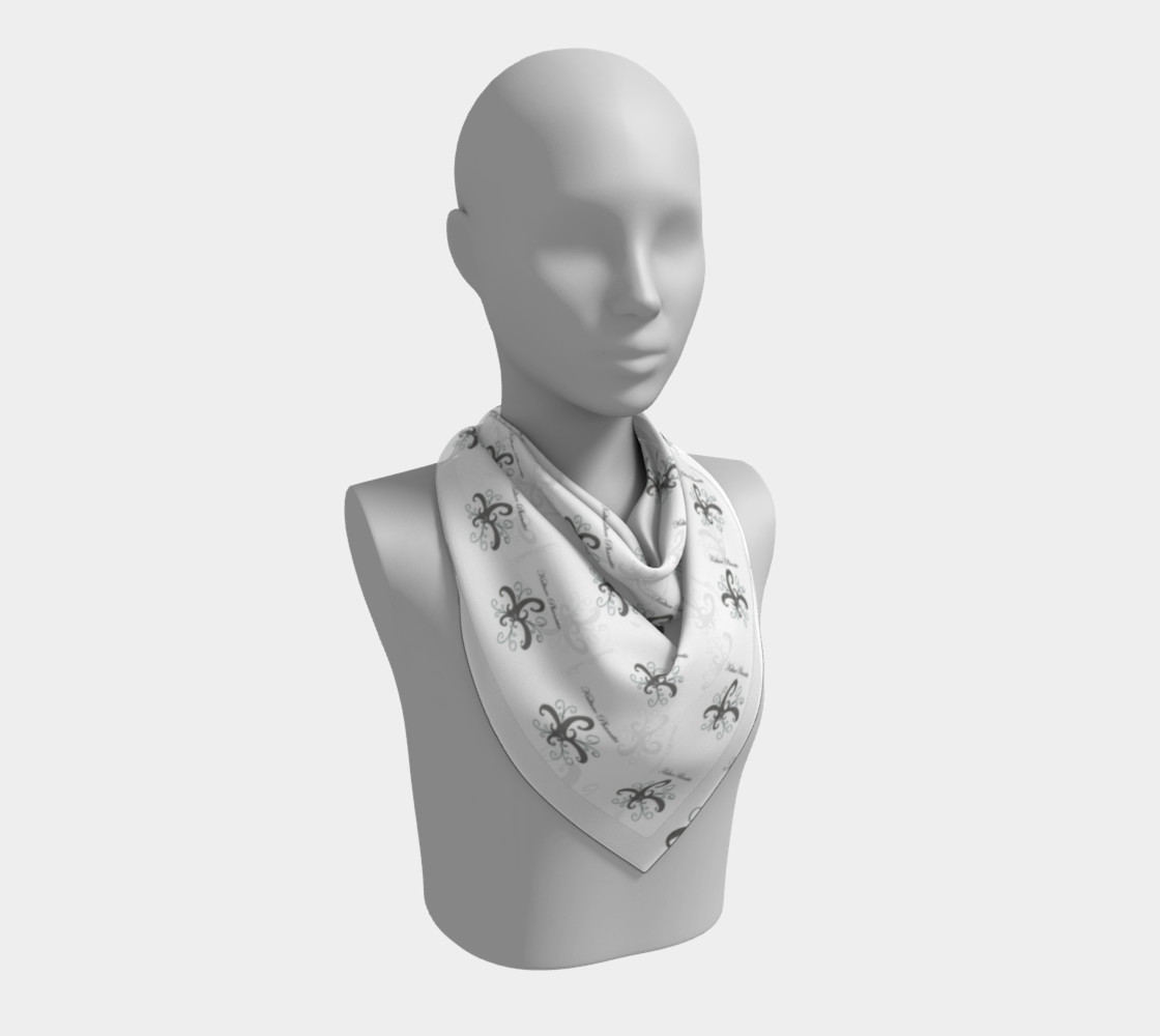 Aperçu de Kulture Phanatic Black & White silk scarf #2