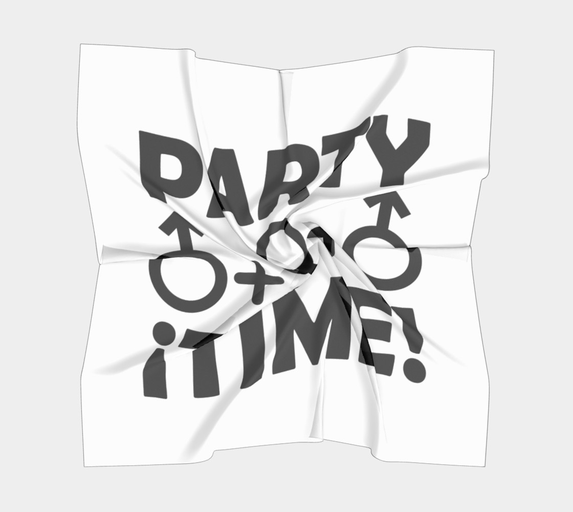 Party Time Threesome Sex Concept Typographic Design Big Scarf preview #5