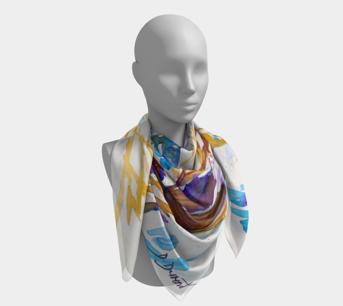Square scarf Blue Sea Weeds preview #4