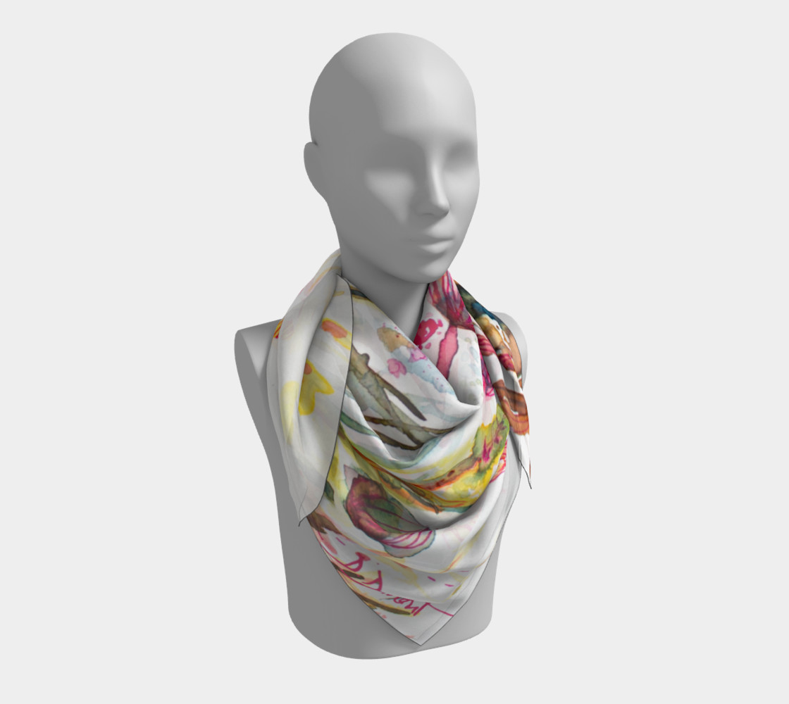 Square scarf  Sea Flowers 3D preview