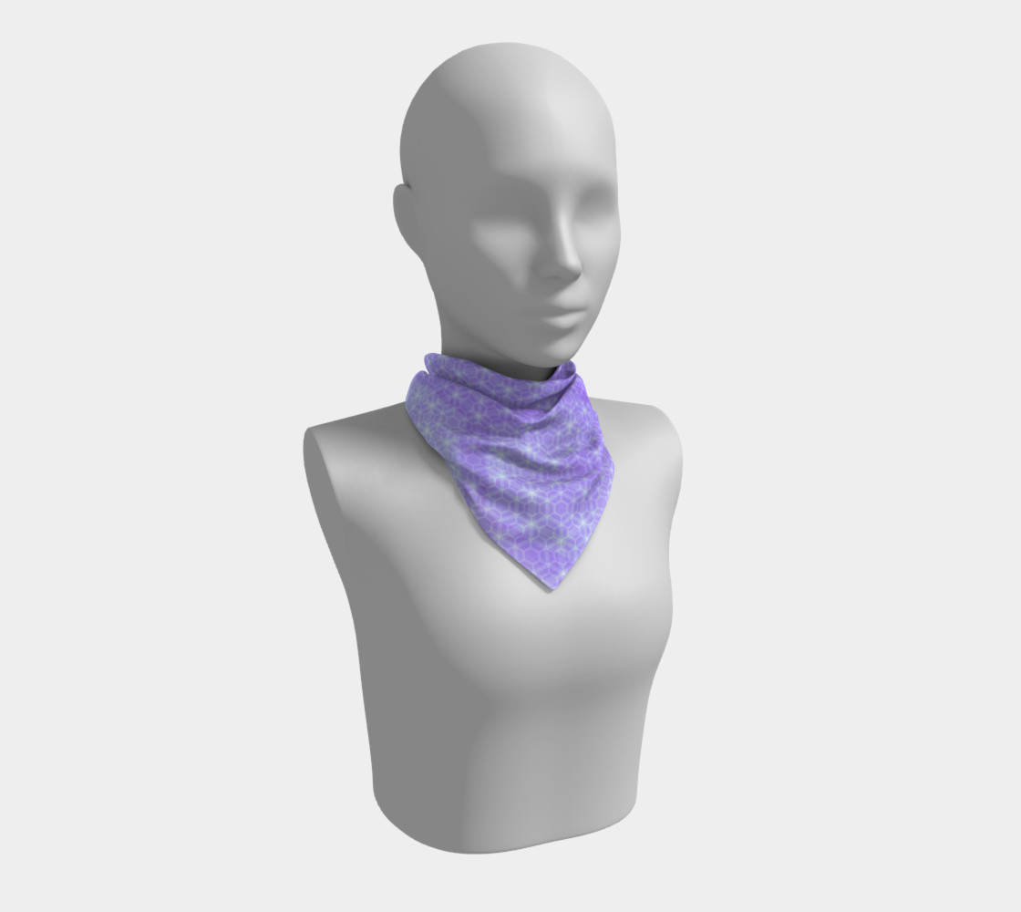 Lavender and Purple Ombre Hexagon Pattern Silk Scarf preview #1