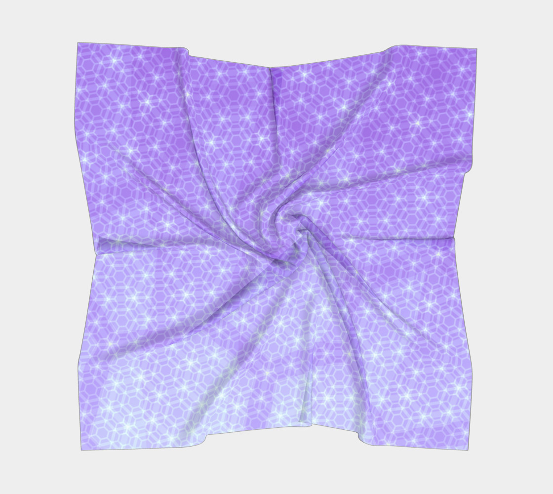 Lavender and Purple Ombre Hexagon Pattern Silk Scarf preview #5