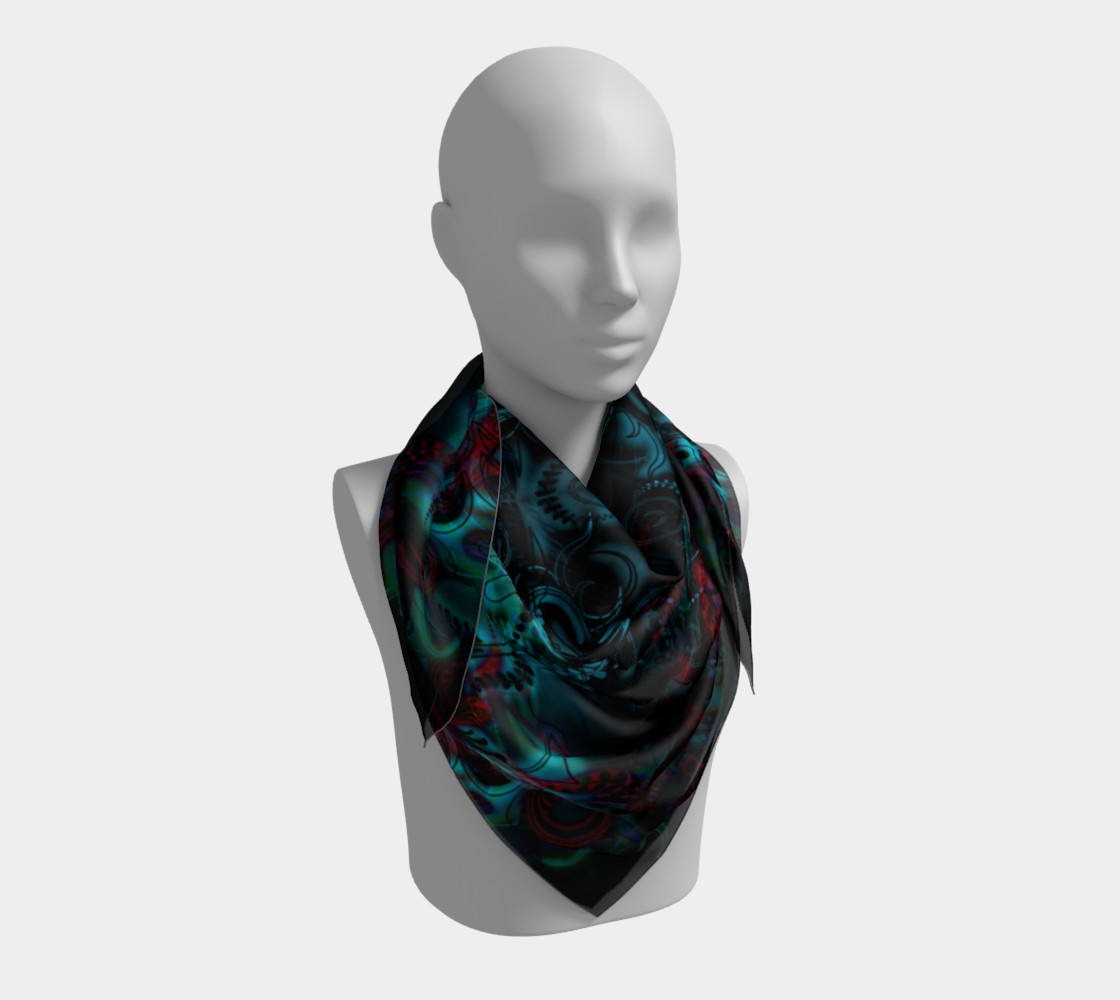 Darkness Reigns Goth Silk Scarf  3D preview