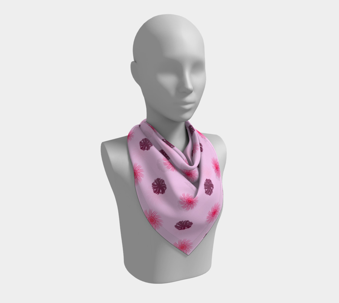 Delightfully Pink Swirls Square Scarf thumbnail #3