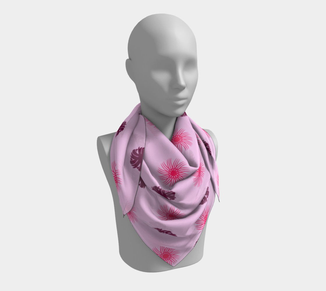 Delightfully Pink Swirls Square Scarf preview #3