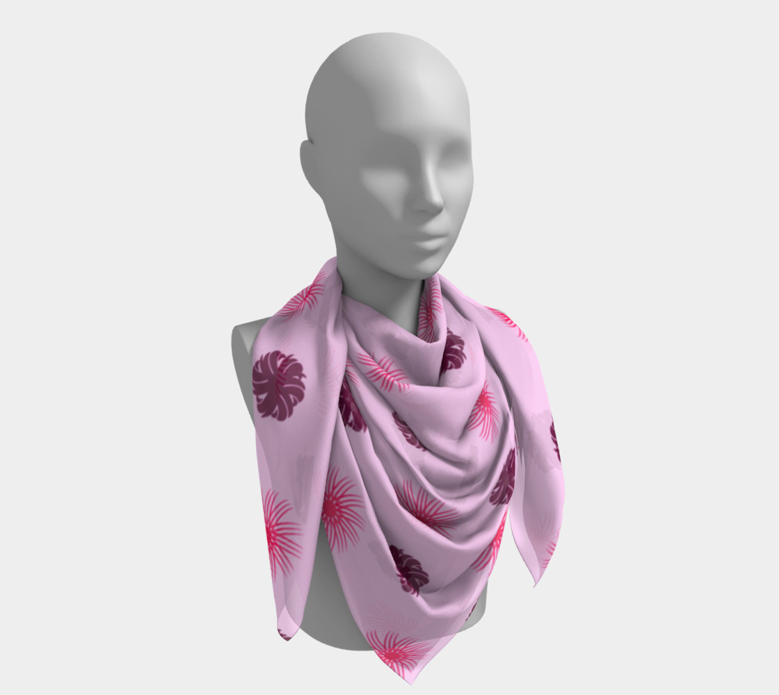Delightfully Pink Swirls Square Scarf preview #4