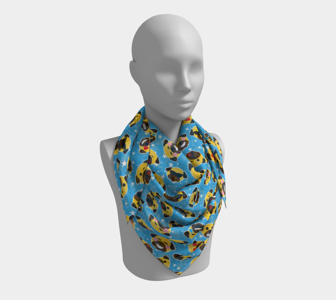 Pug Emoji Emoticon Square Scarf preview #3