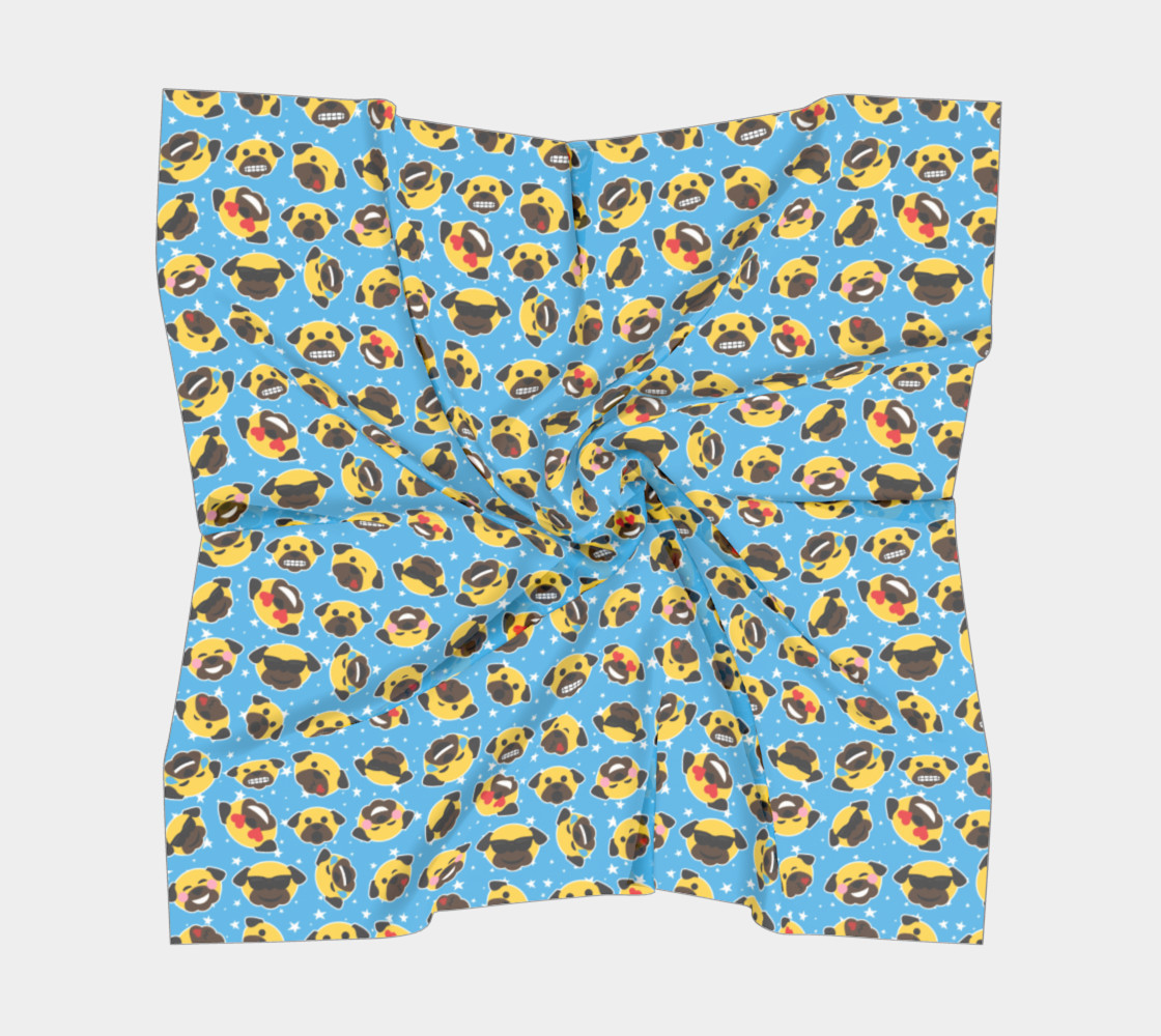Pug Emoji Emoticon Square Scarf preview #5