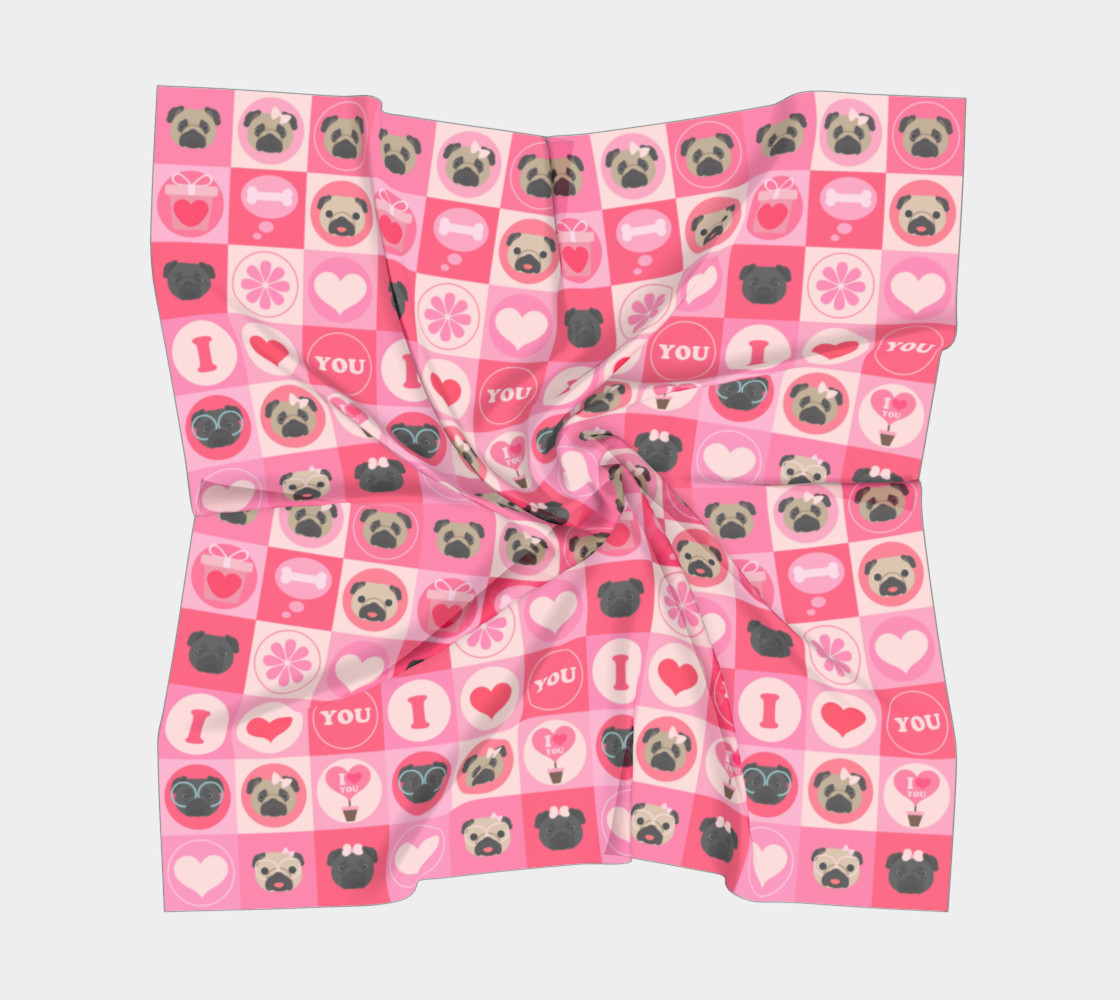 Aperçu de Black and Fawn Pugs - Flowers, Hearts, Valentine's Day #5