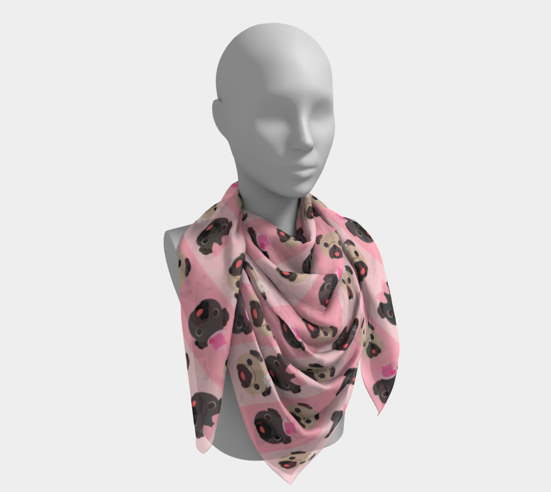 Aperçu de Black and Fawn Pugs on Pink Stripes #4