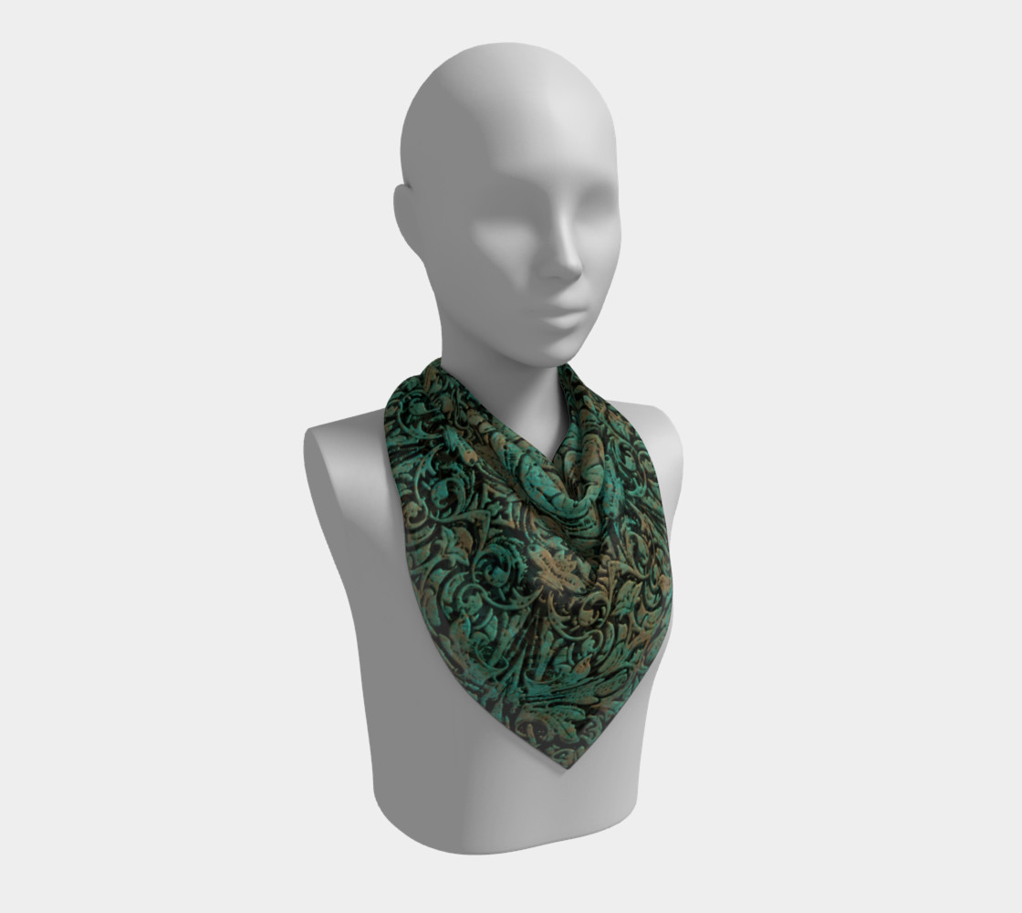 Vintage Copper Patina Big Square Scarf preview #2