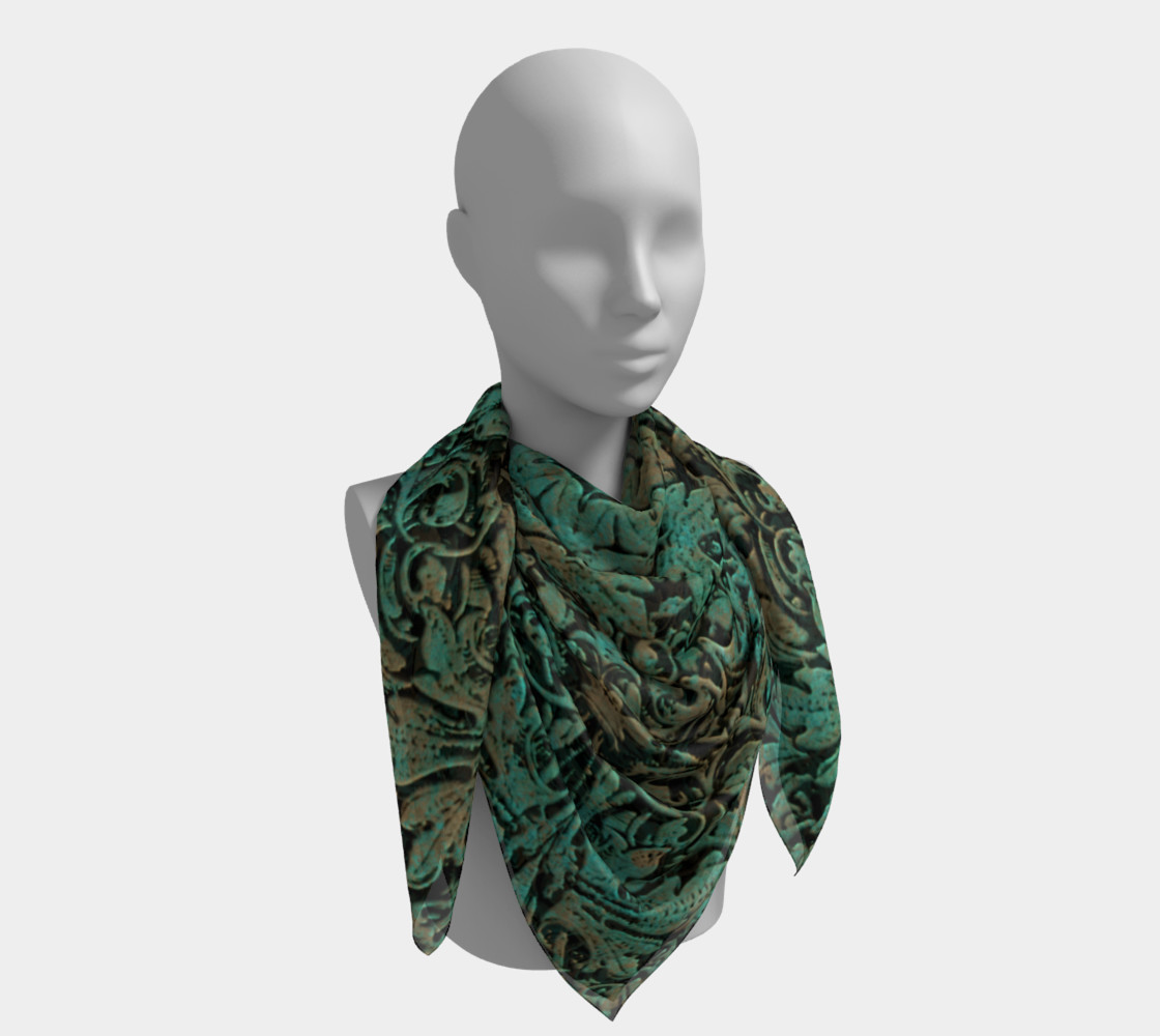 Vintage Copper Patina Big Square Scarf preview #4
