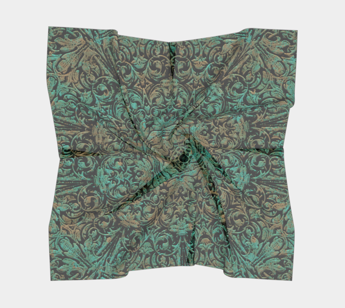 Vintage Copper Patina Big Square Scarf preview #5