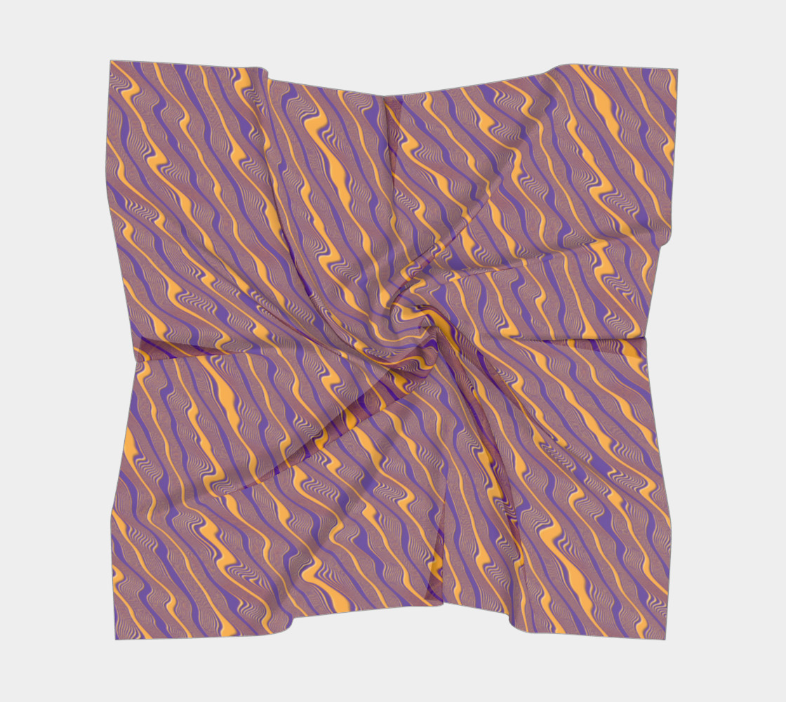 Orange and Purple Crazy Stripes Square Scarf preview #5