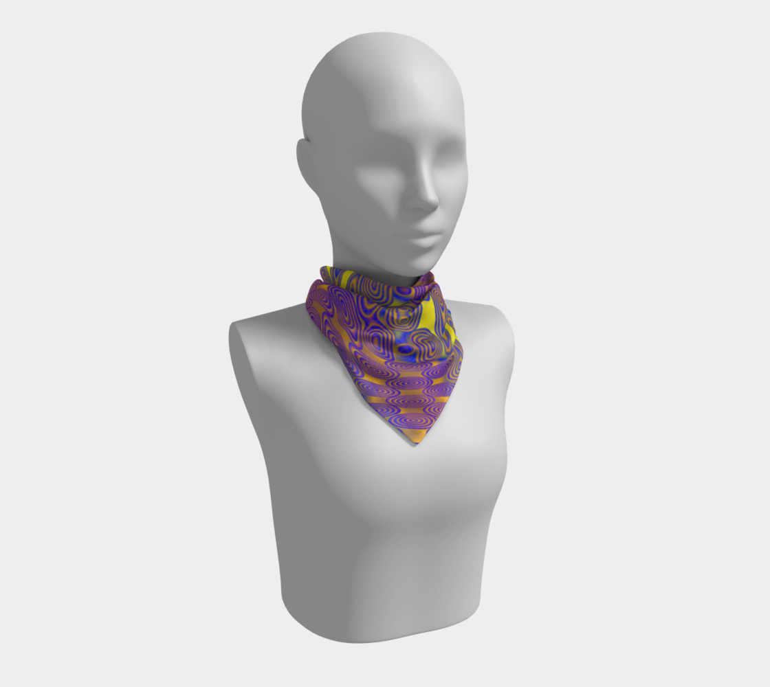 Blue and Yellow Dotted Twist Square Scarf preview #1