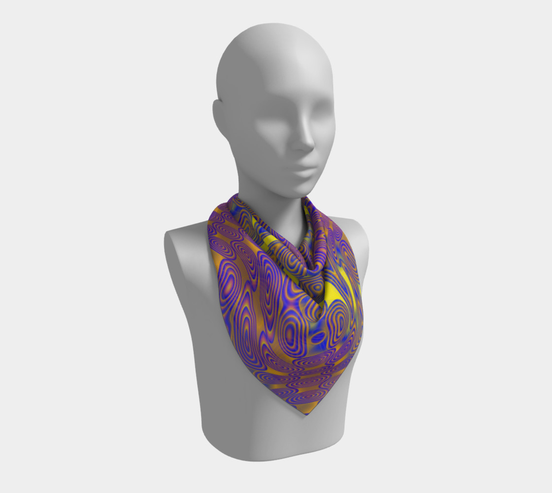 Blue and Yellow Dotted Twist Square Scarf thumbnail #3