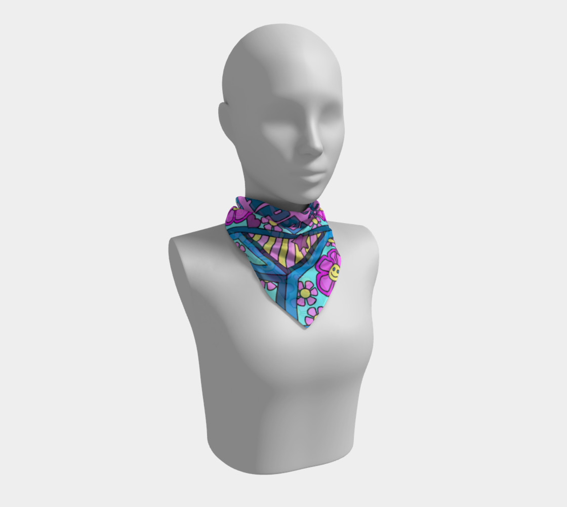 Aperçu de Smile and Be Happy 26 by 26 Silk Scarf #1