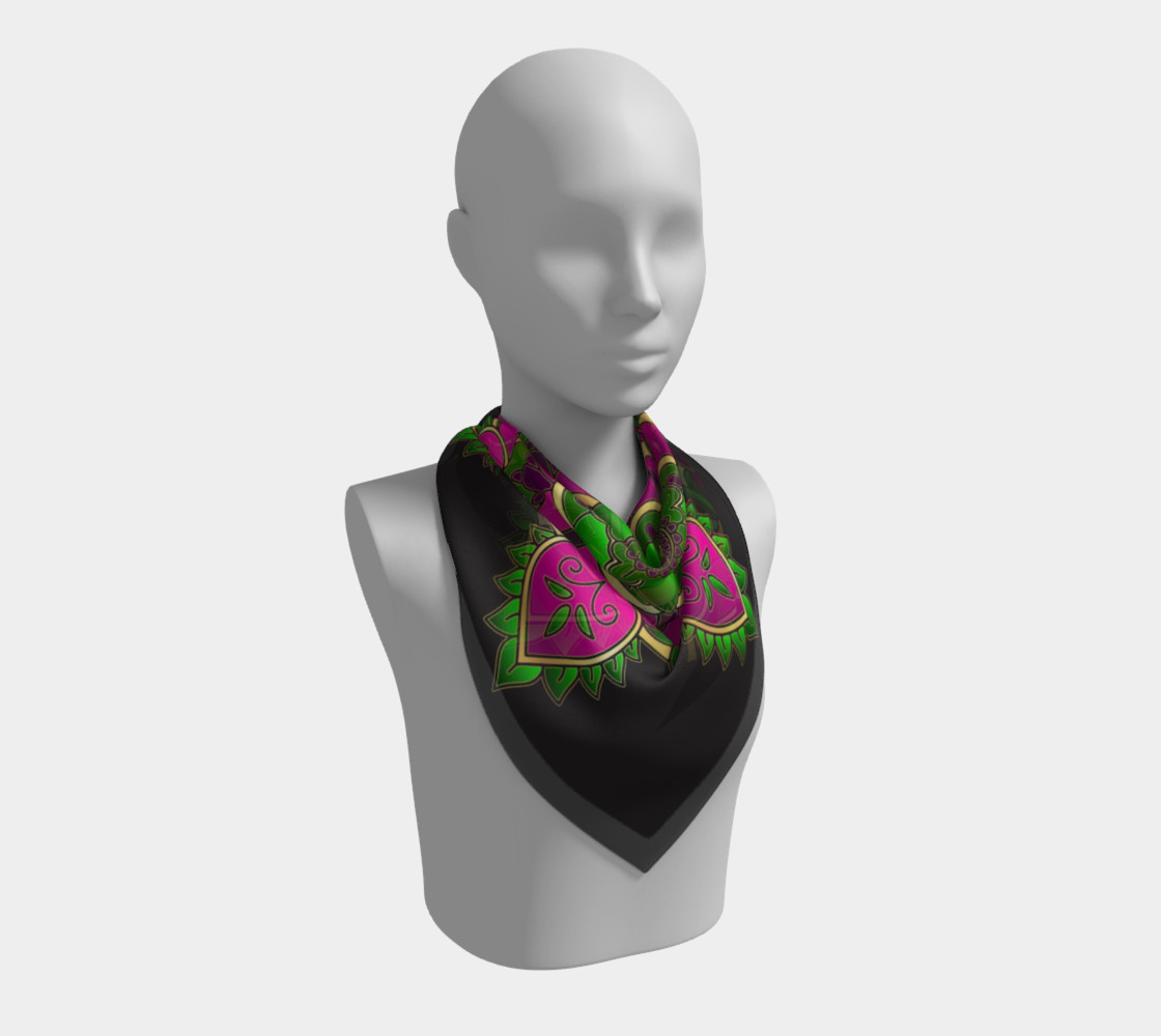 Aperçu de Pink Flower Mandala Scarf #2