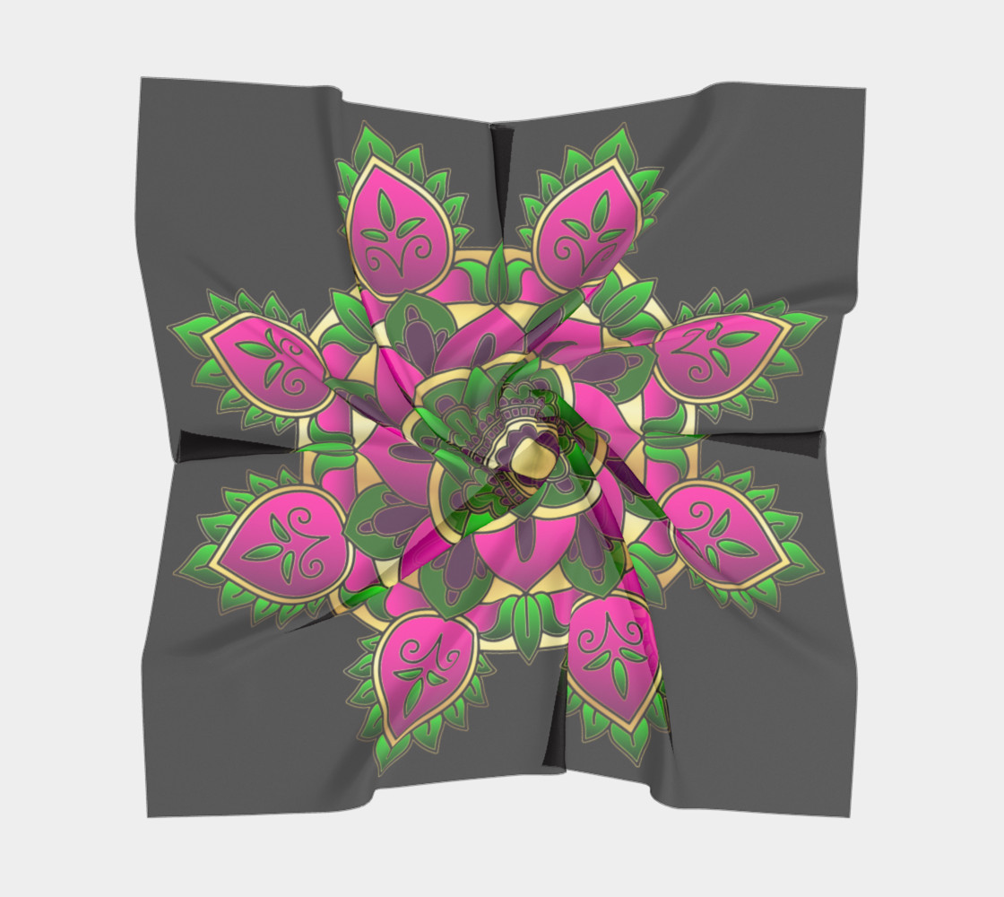 Aperçu de Pink Flower Mandala Scarf #5