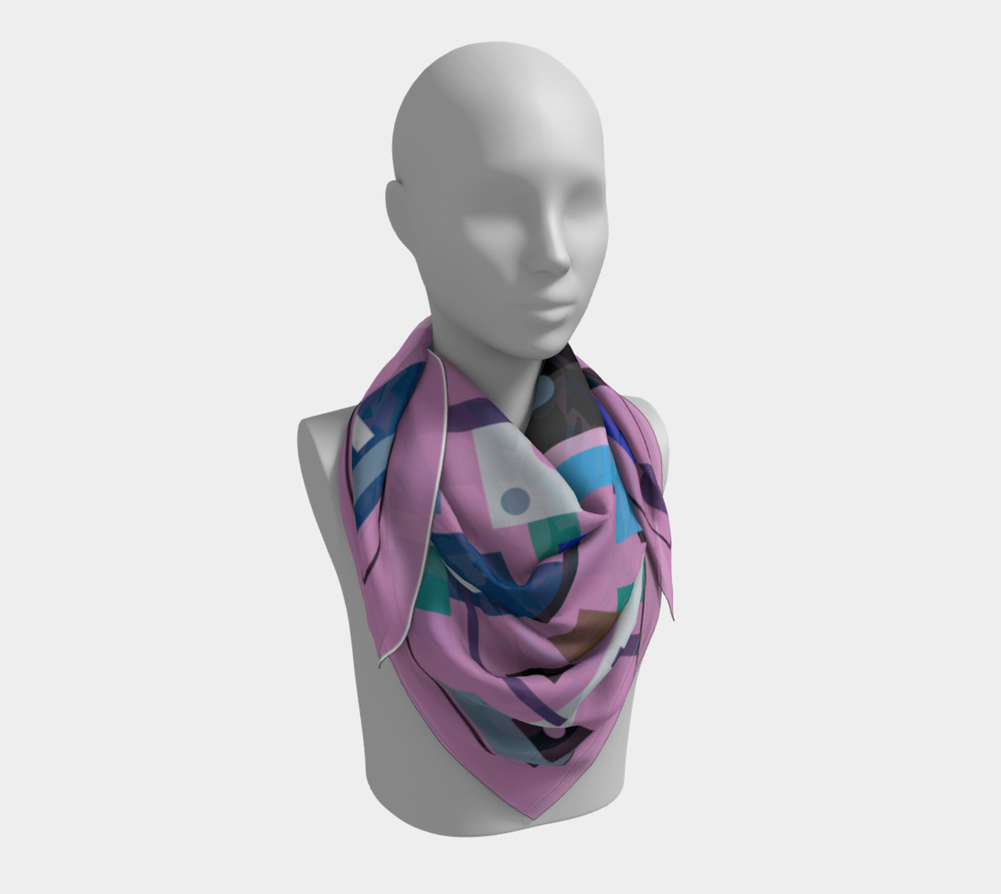 Block Print in Pink and Blue preview #3