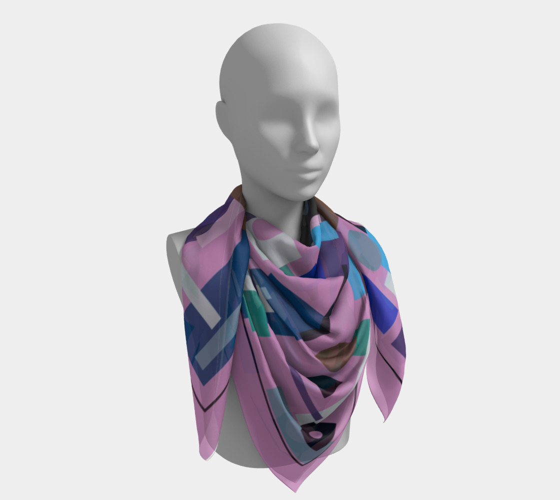 Block Print in Pink and Blue preview #4