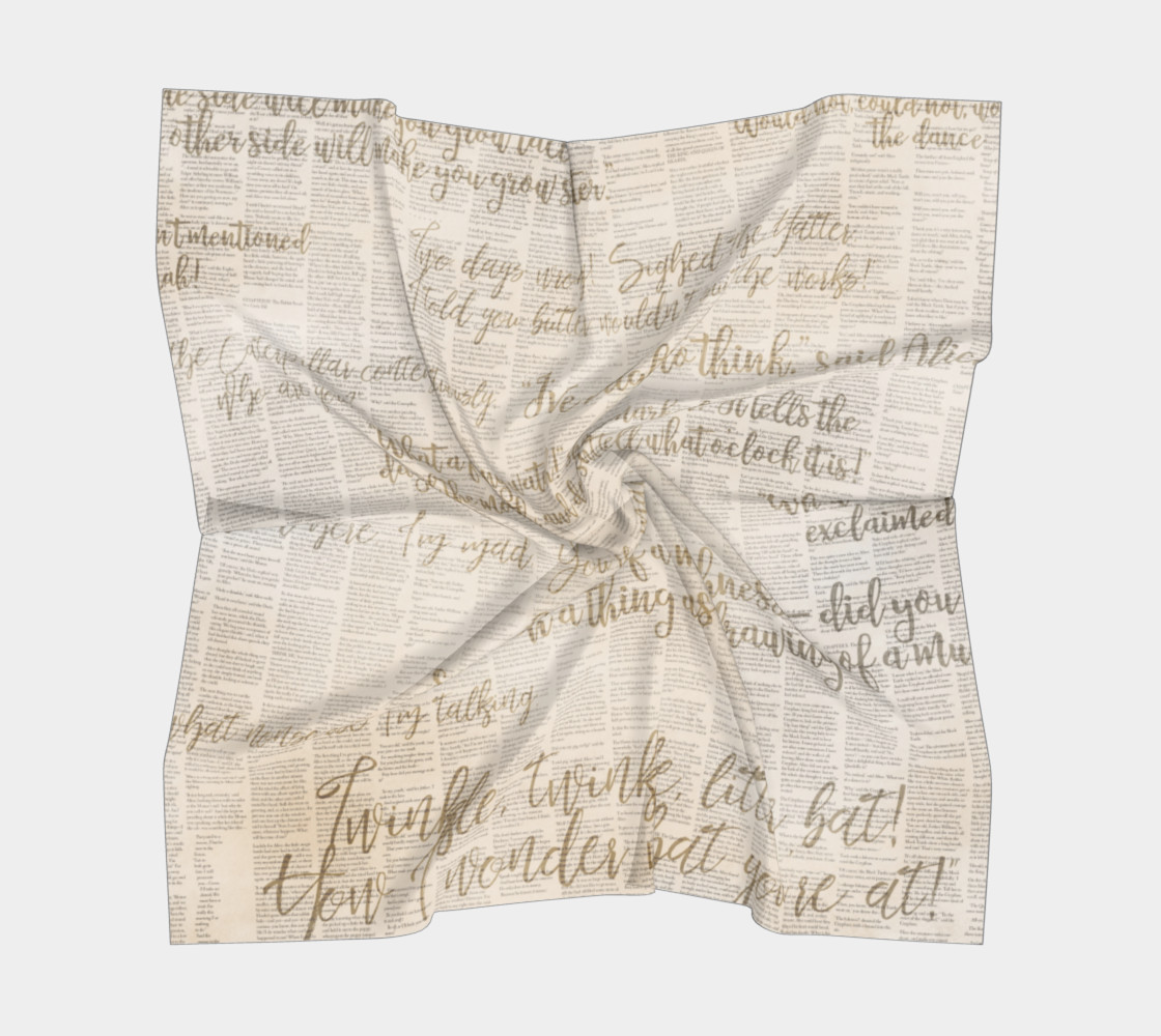 Aperçu de Alice In Wonderland Book Text Scarf #5