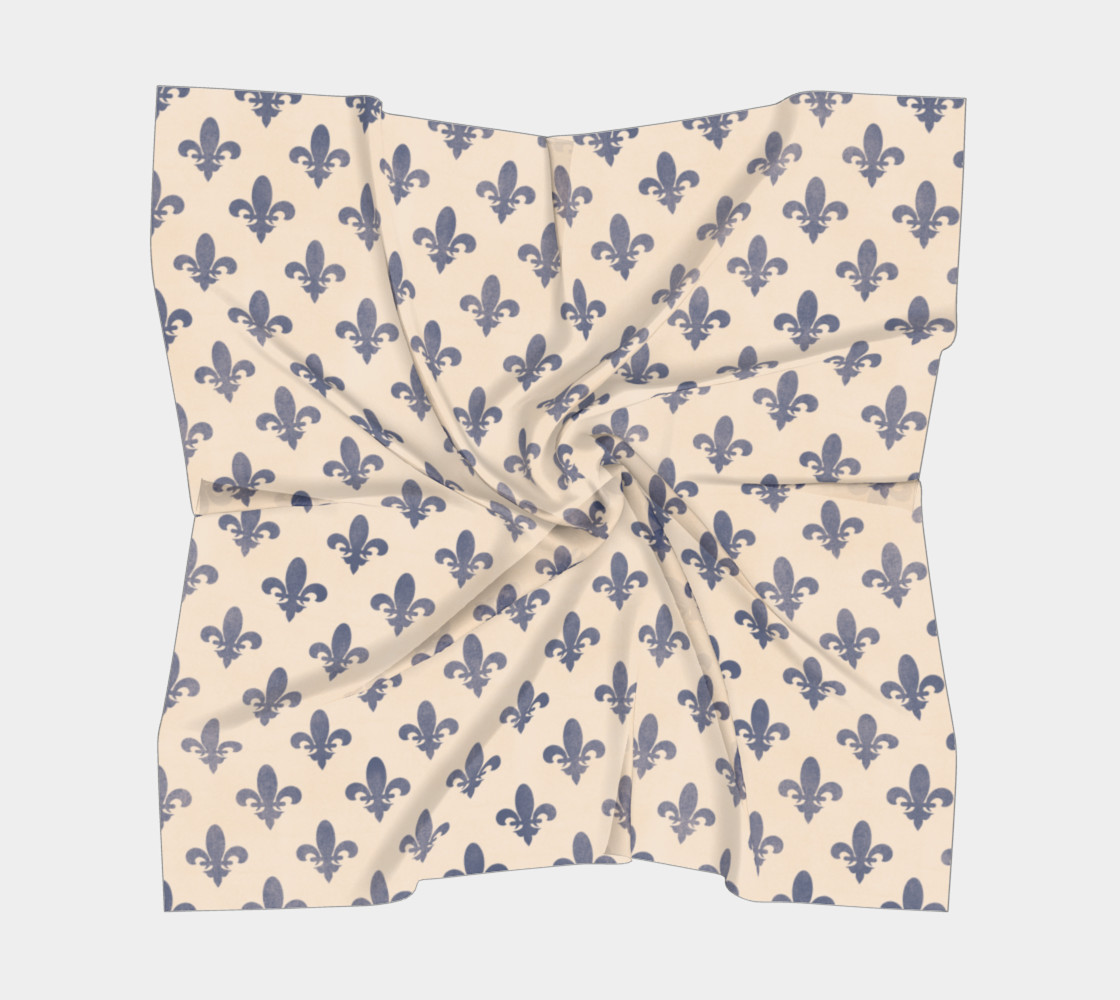 Aperçu de Vintage Blue French City Fleur De Lis Scarf #5