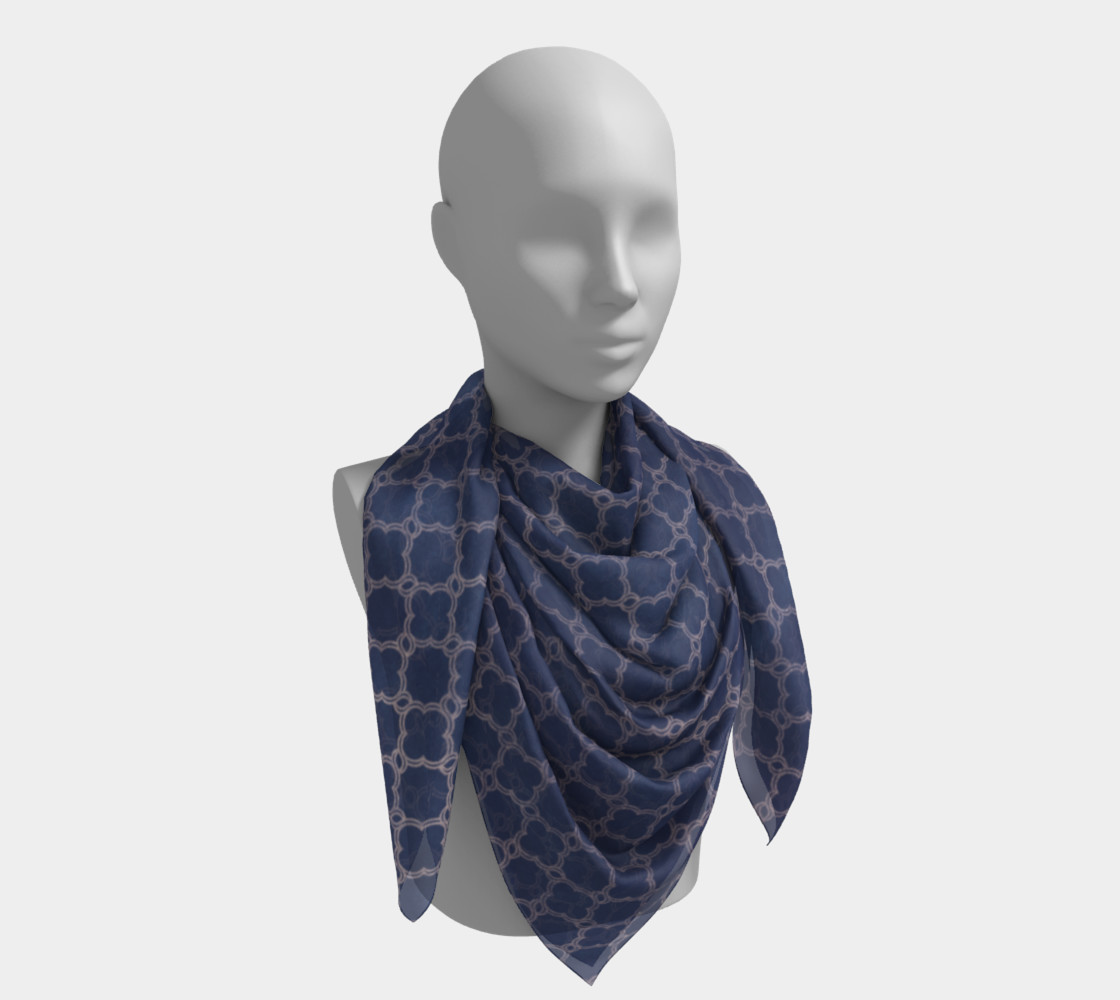 Aperçu de Royal Blue Quatrefoil Scarf #4