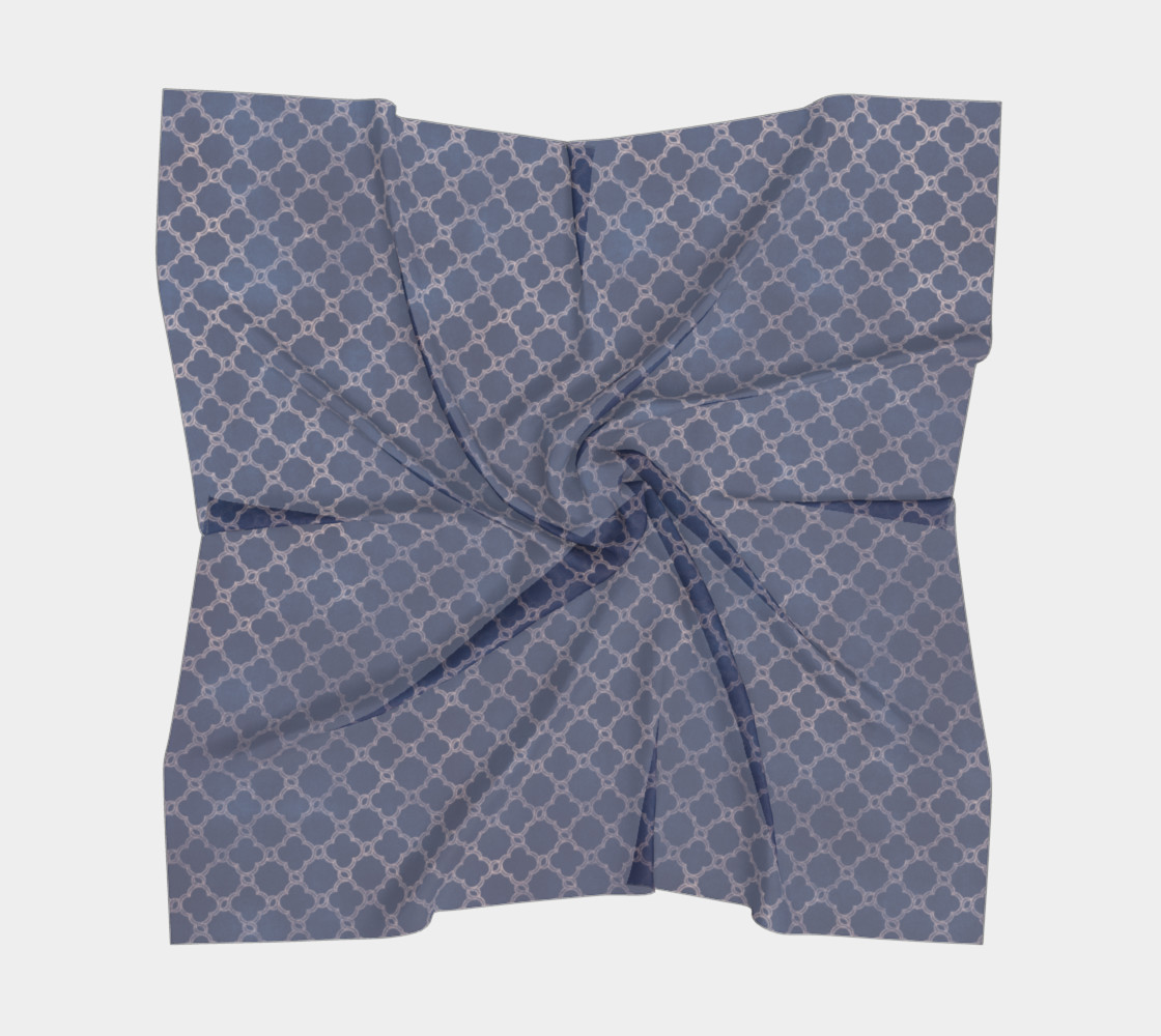 Aperçu de Royal Blue Quatrefoil Scarf #5