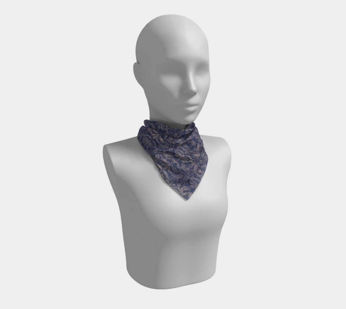 Aperçu de Royal Blue Brocade Scarf #1