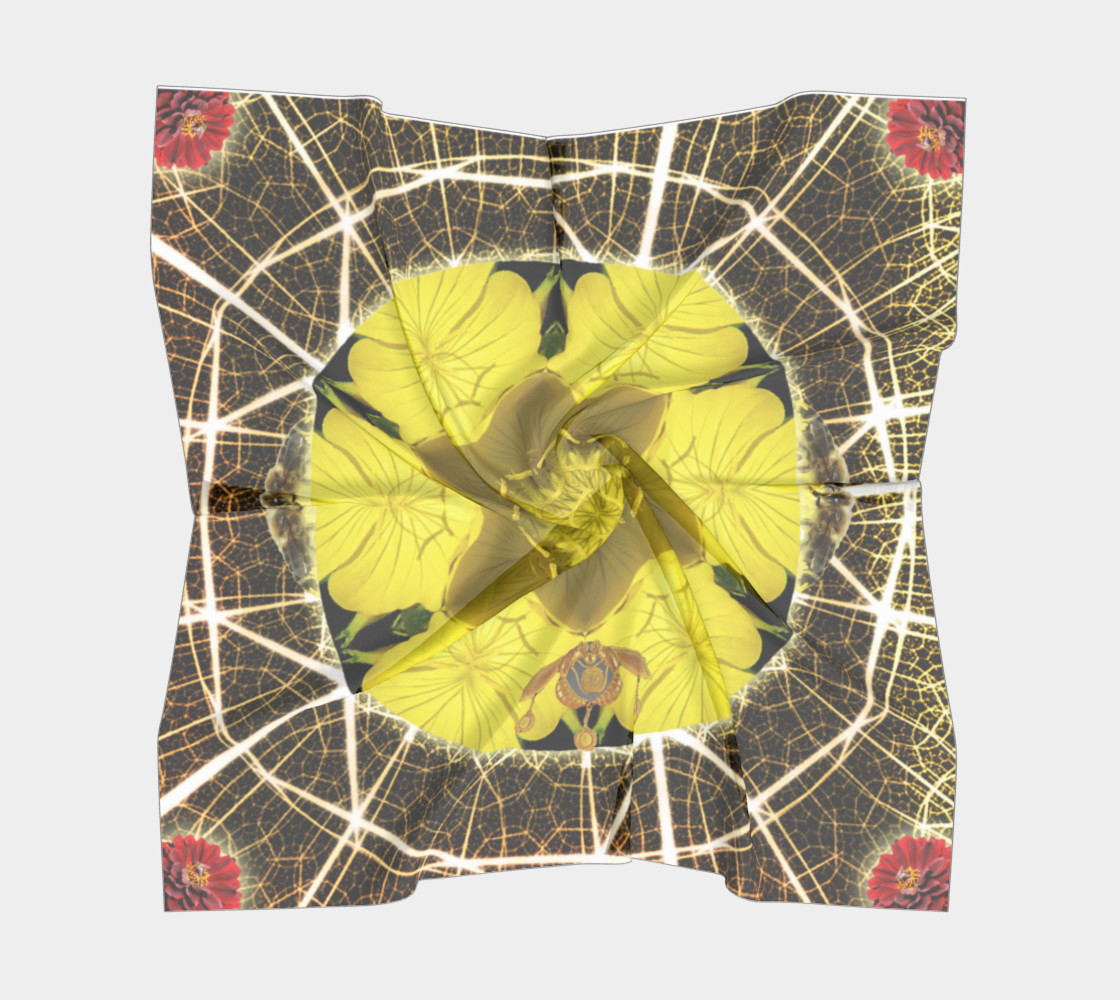 Queen Bee Mandala Large Silk Scarf preview #5