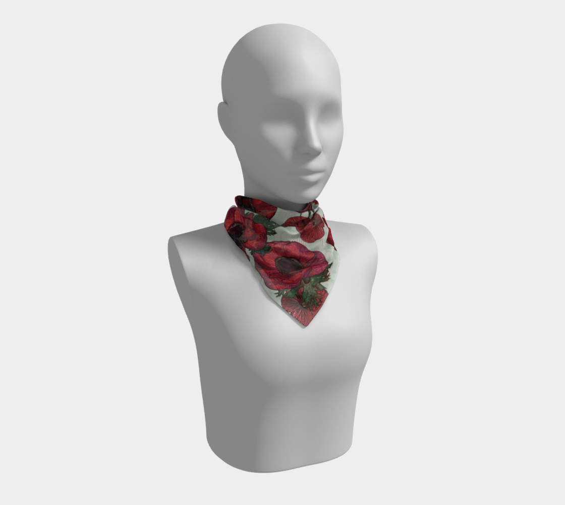 Red anemones and roses Big Square Scarf preview #1