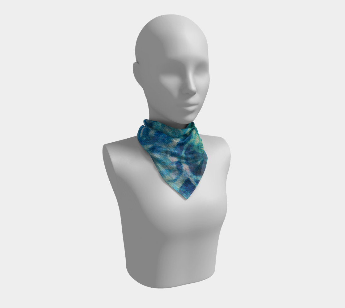Blue Swirl Scarf 26 x 26 preview #1