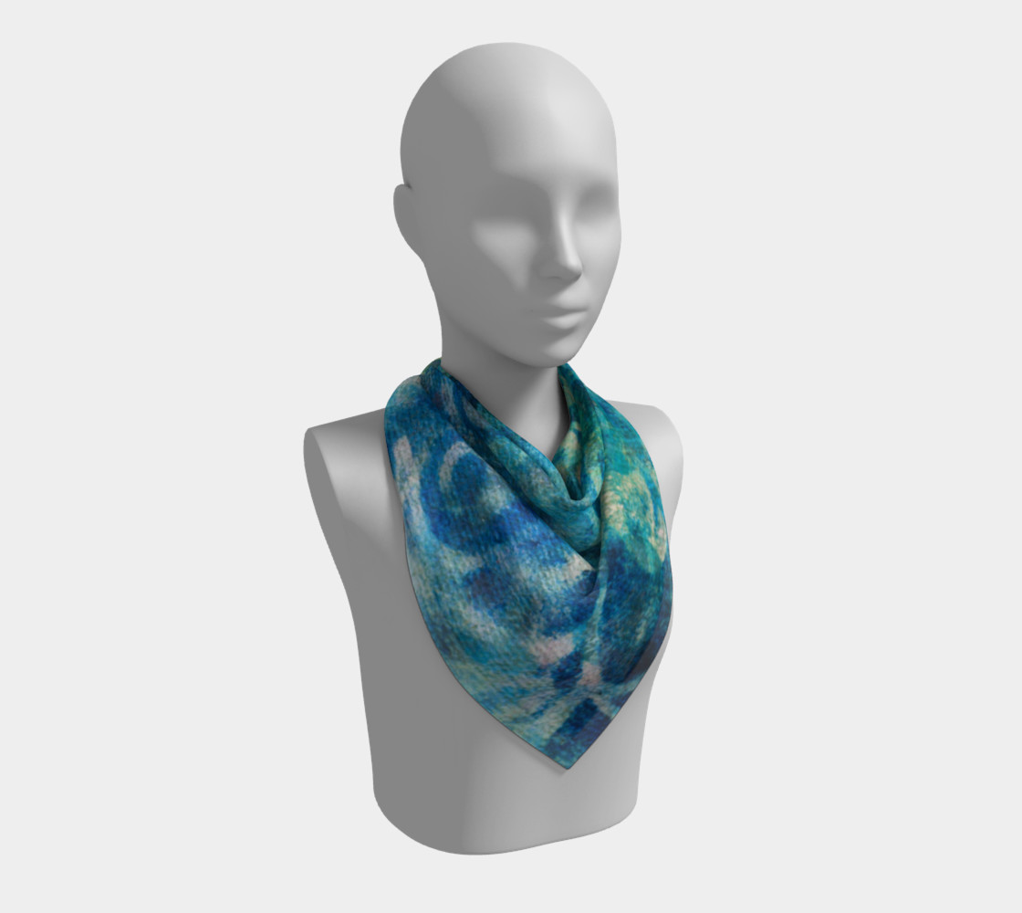 Blue Swirl Scarf 26 x 26 preview #2