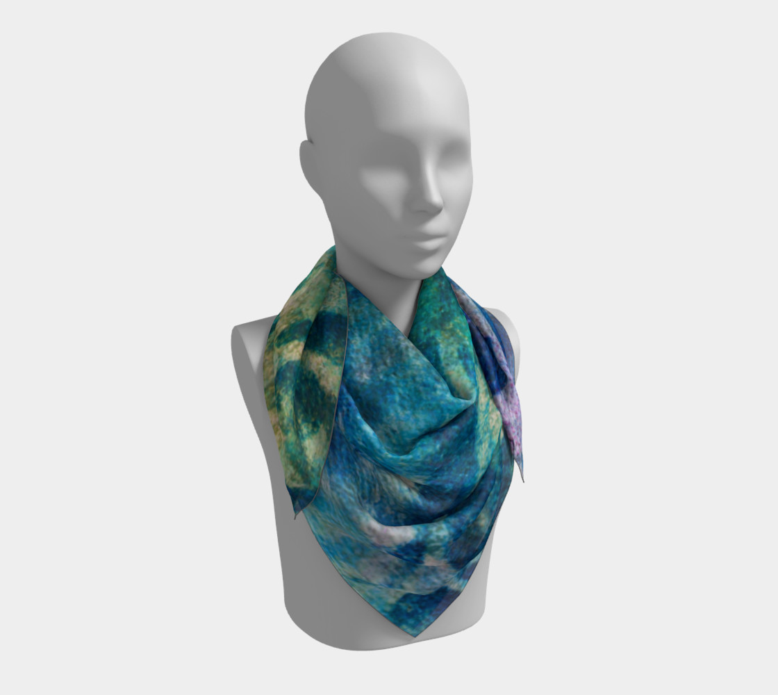 Blue Swirl Scarf 26 x 26 preview #3