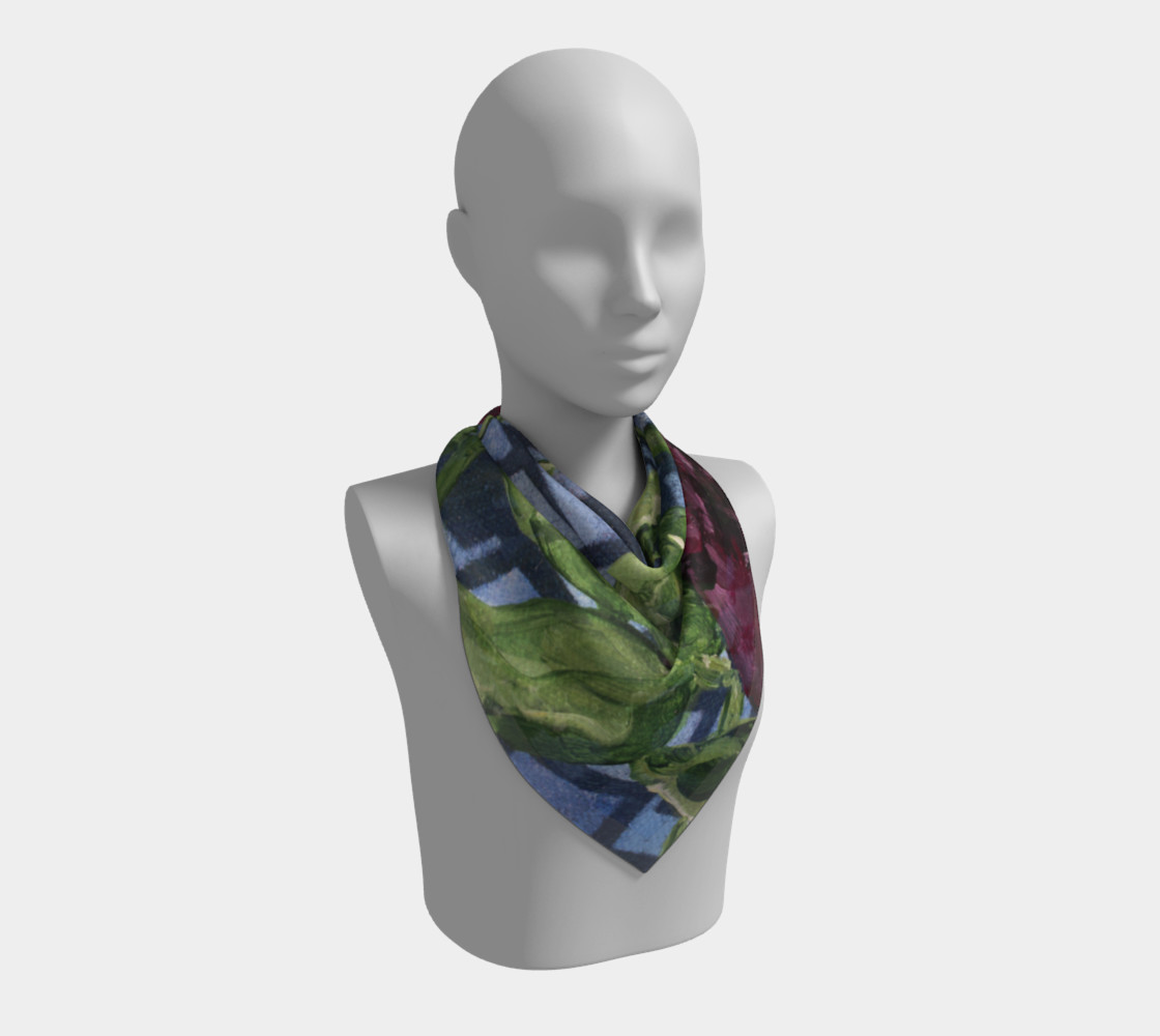 Burgundy Peony Scarf preview #2