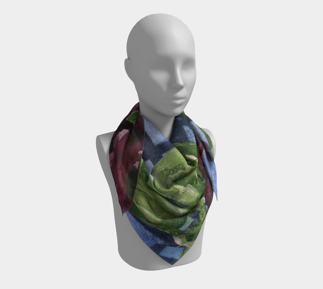 Burgundy Peony Scarf preview #3