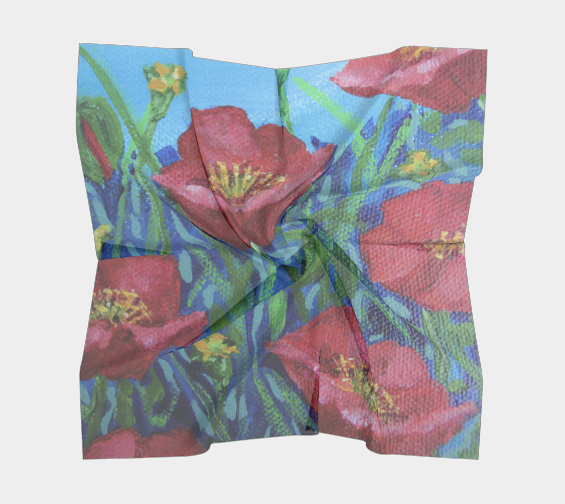 Big Red Poppies Scarf preview #5