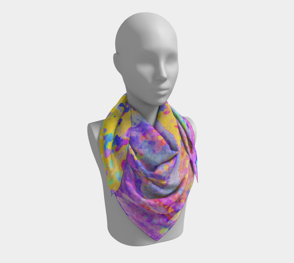 Aperçu de Yellow Magic Trees Square Scarf #3