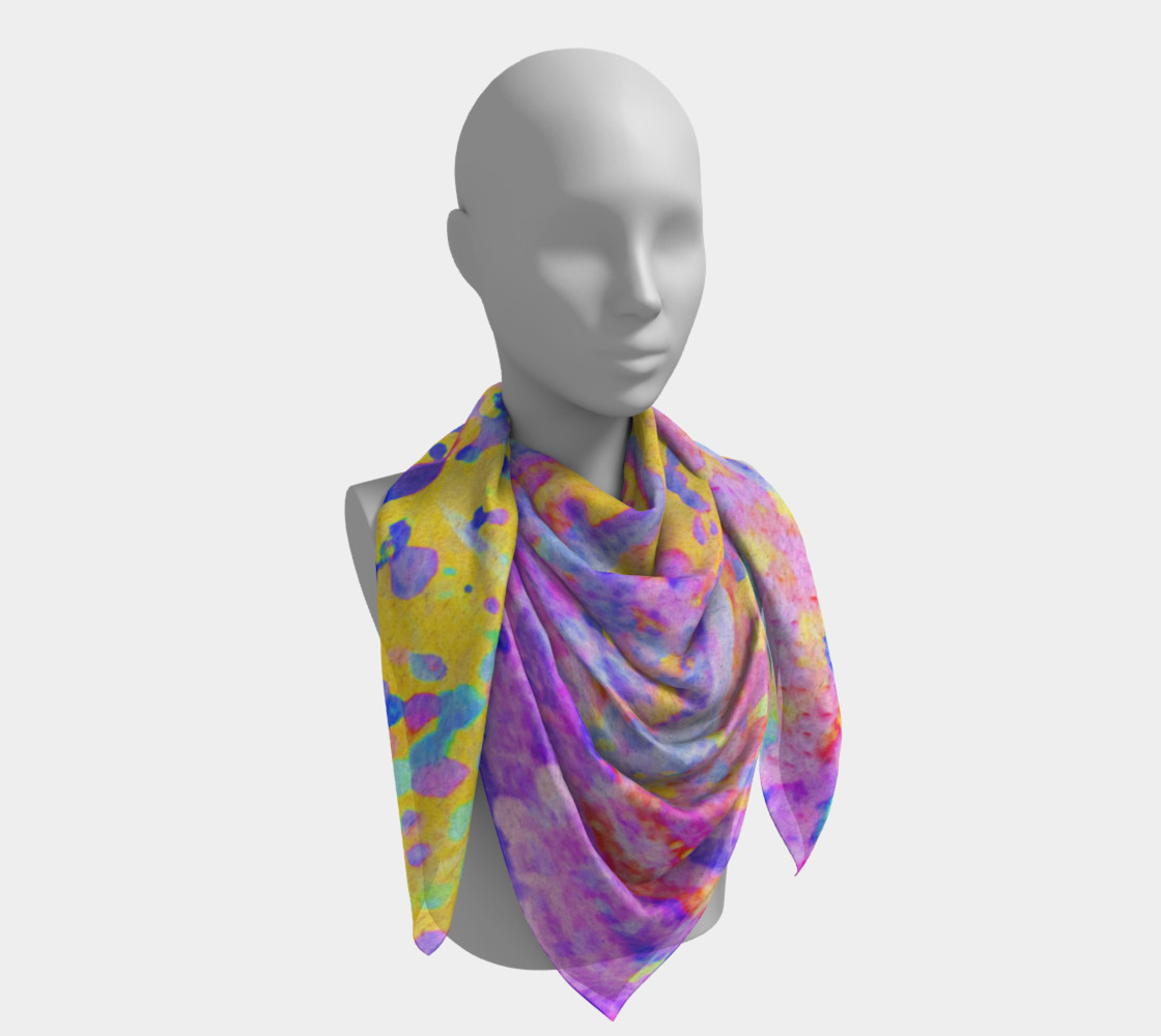 Aperçu de Yellow Magic Trees Square Scarf #4